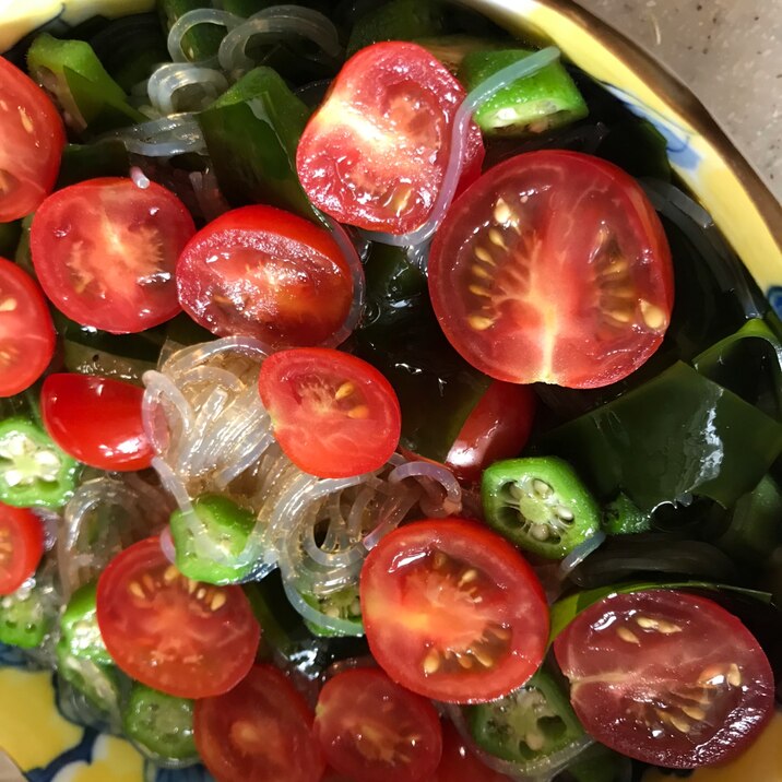 夏野菜の春雨サラダ